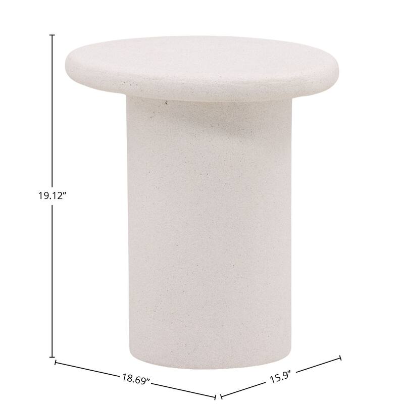 Rowan Concrete Terrazzo End Table, White