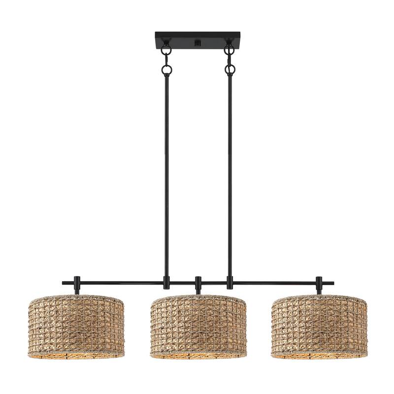 3-Light Coastal Kitchen Island Chandelier Light - 41'' W