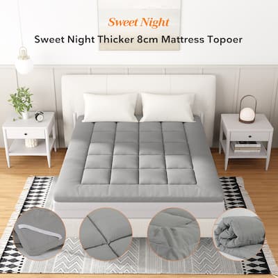 Memory Foam Mattress Topper Gray