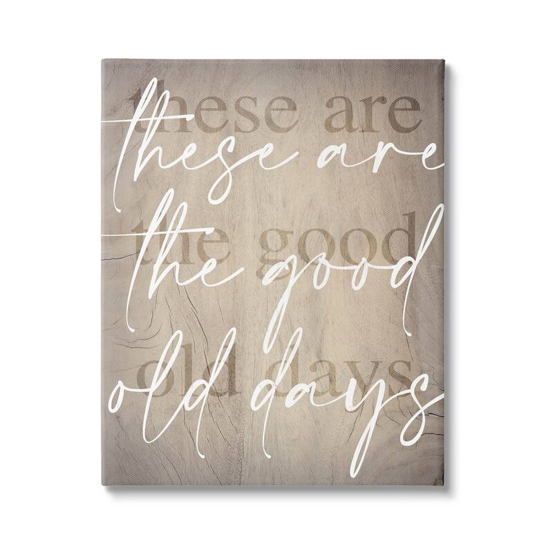 Stupell These Are The Good Old Days Phrase Canvas Wall Art by Lil' Rue - 16 x 20