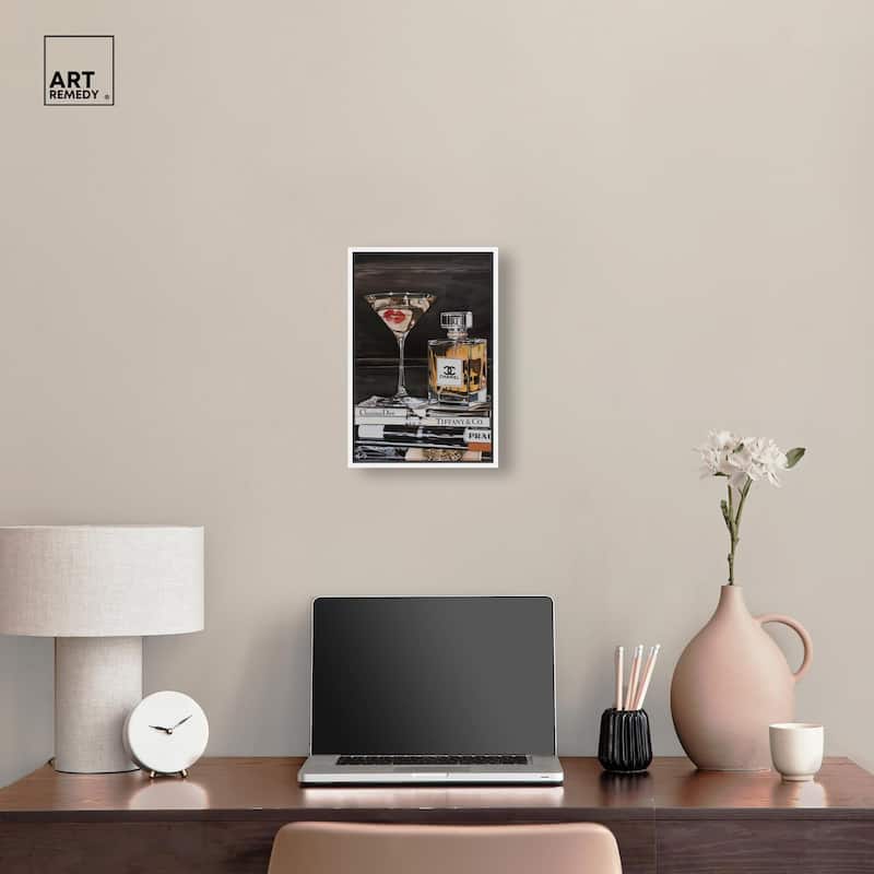 Martini Books Canvas by Art Remedy