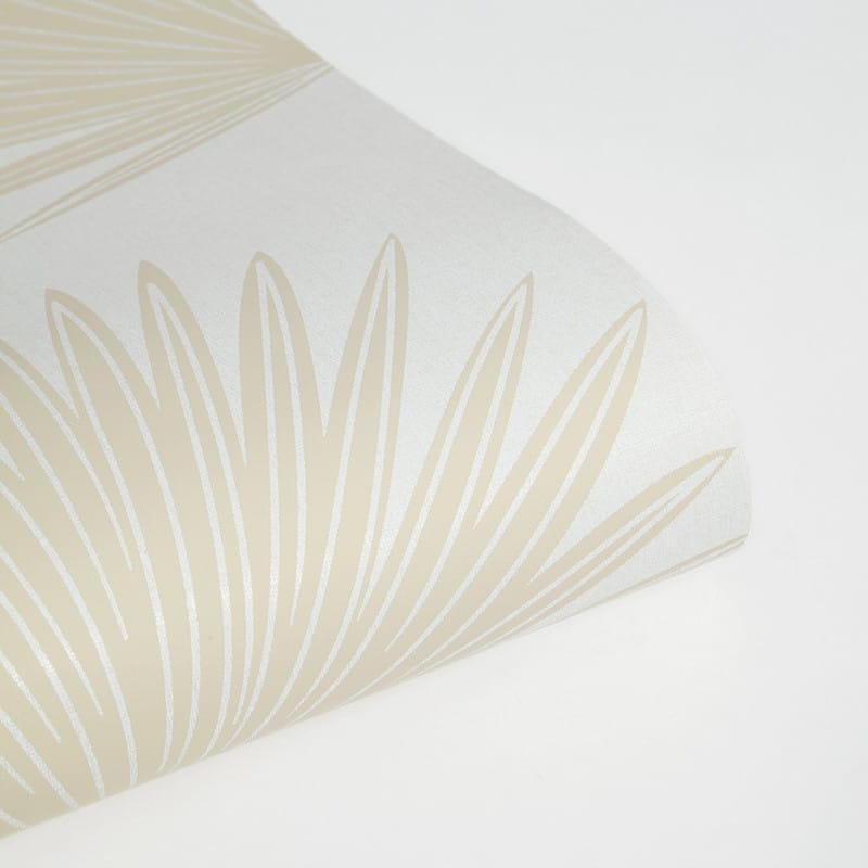 Tempaper Stamped Palm Peel and Stick Wallpaper Dark Cocoa/ Ecru