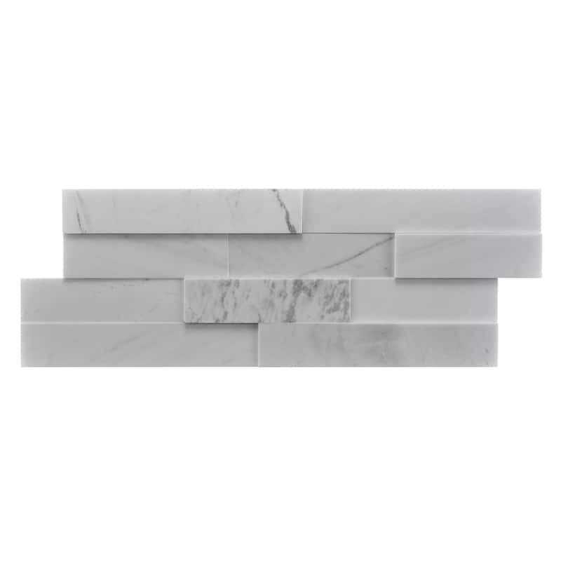 Cliffside 8 in. x 22 in Panel and 8 in. x 24 in. Corner Honed Marble Wall Tile