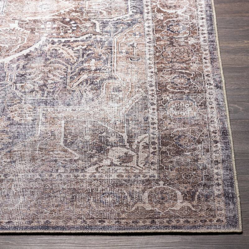 Livabliss Aravind Traditional Medallion Machine Washable Area Rug