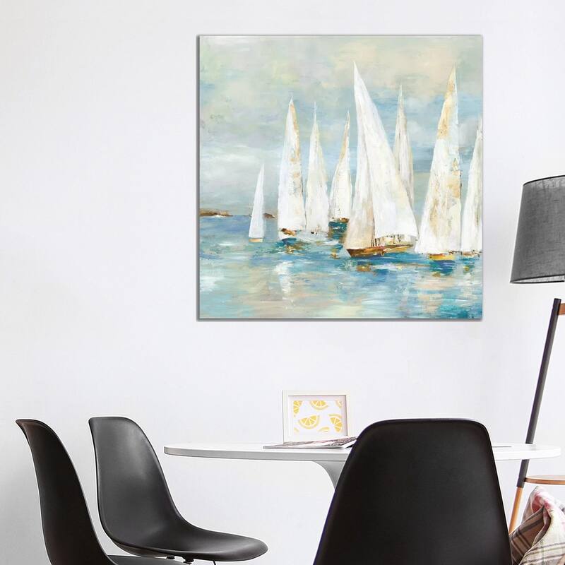 iCanvas "White Sailboats" by Allison Pearce Canvas Print - 37x37x1.5
