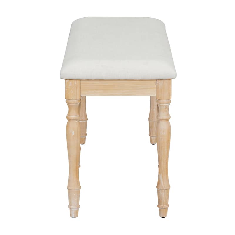 50.4inch Upholstered Dining Bench with 6 Solid Wood Legs