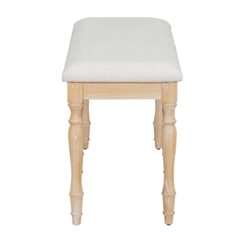 Roomfitters Vintage 50.4" Upholstered Dining Bench with 6 Solid Wood Legs