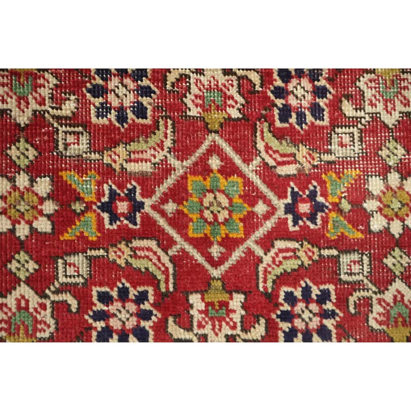 Hand Knotted Oriental 100% Wool Carpet Traditional All-Over Red Tabriz Area Rug - 5' 10'' X 4' 1''