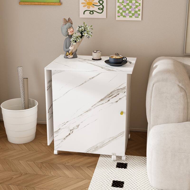 White 4-in-1 Foldable Sewing Table with Storage Shelves and Lockable Wheels Reinforced Steel Hinges