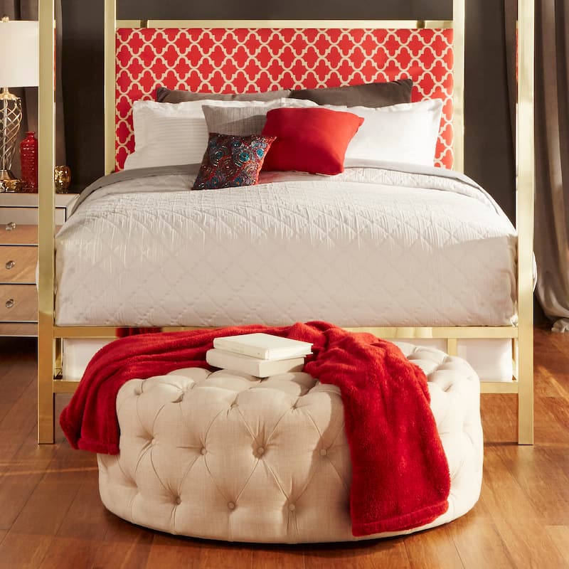 Knightsbridge Round Tufted Rolling Ottoman by iNSPIRE Q Artisan