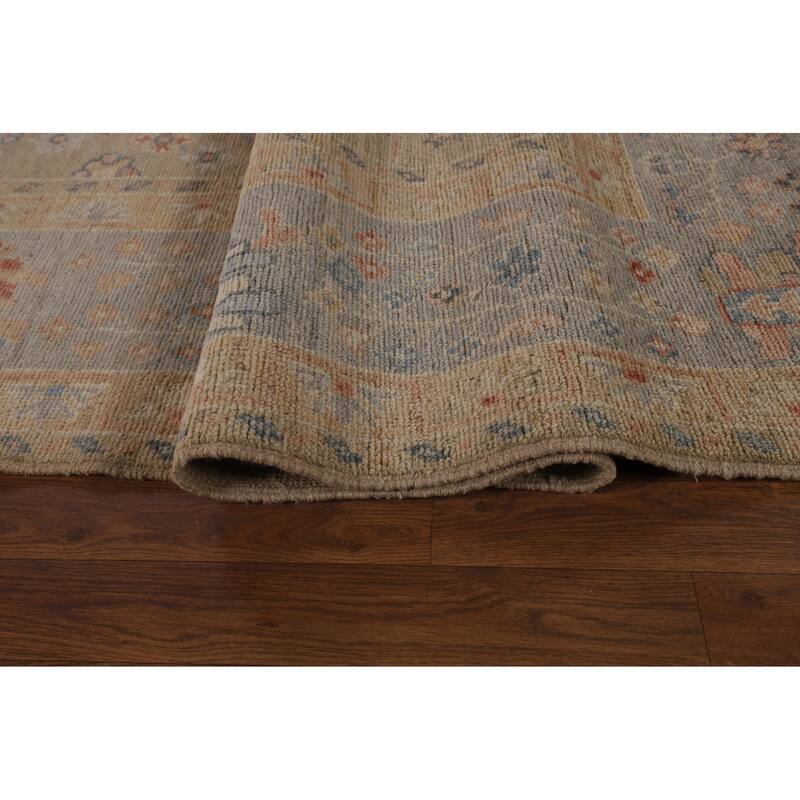 Vegetable Dye Oushak Oriental Large Area Rug Hand-Knotted Wool Carpet - 9'11"x 14'3"