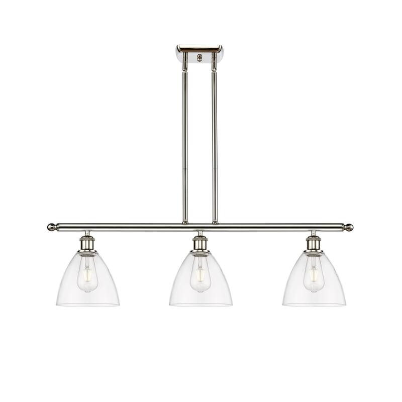 Innovations Lighting 516-3I-11-36 Bristol Linear Bristol Glass 3 Light - Polished Nickel / Clear