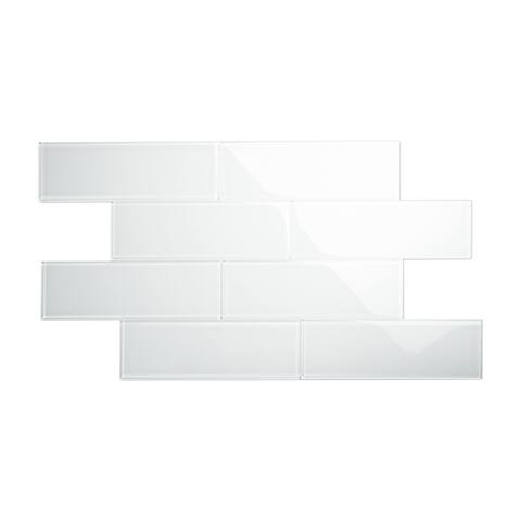Bright White 4x12 Glass Subway Tile