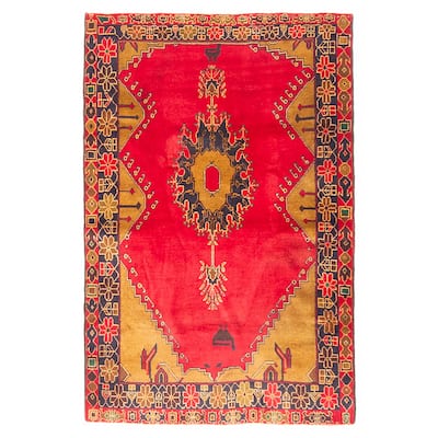 Teimani Red Rug 3'4" x 5'1" - 3'4 x 5'1