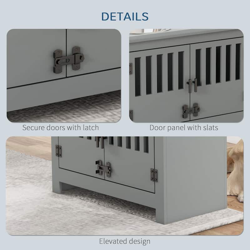 Indoor Use Dog House Dog Crate End Table with Removable Door Panel Dog Crate Bed with Foam Cushion Safety Lock