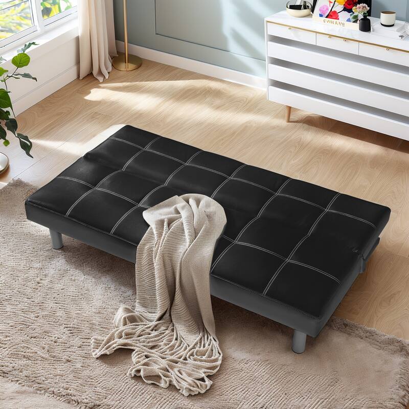 Futon Couch, Fabric Futon Sofa Bed for Small Rooms, RV, Guest Room On