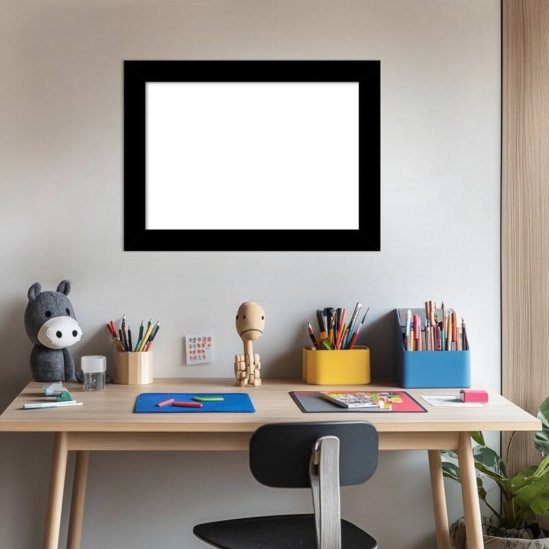 Amanti Art Brushed Black Framed Dry Erase Magnetic Board