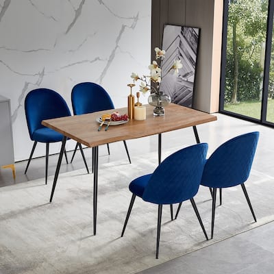 Dining Chair,Velvet,Metal Black legs,Set of 4 Side Chairs for Home, Kitchen and Cafe Bar Use