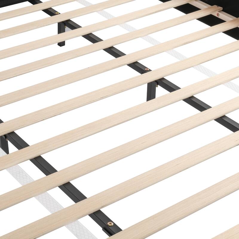 Christopher Knight Home - Charlotte Upholstered Platform Bed with Removable Pillow Headboard