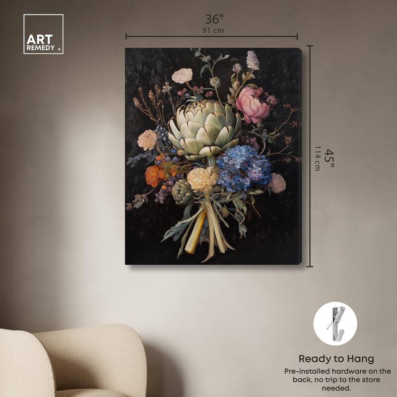 Moody Artichoke II Canvas by Art Remedy, Gallery Wrapped