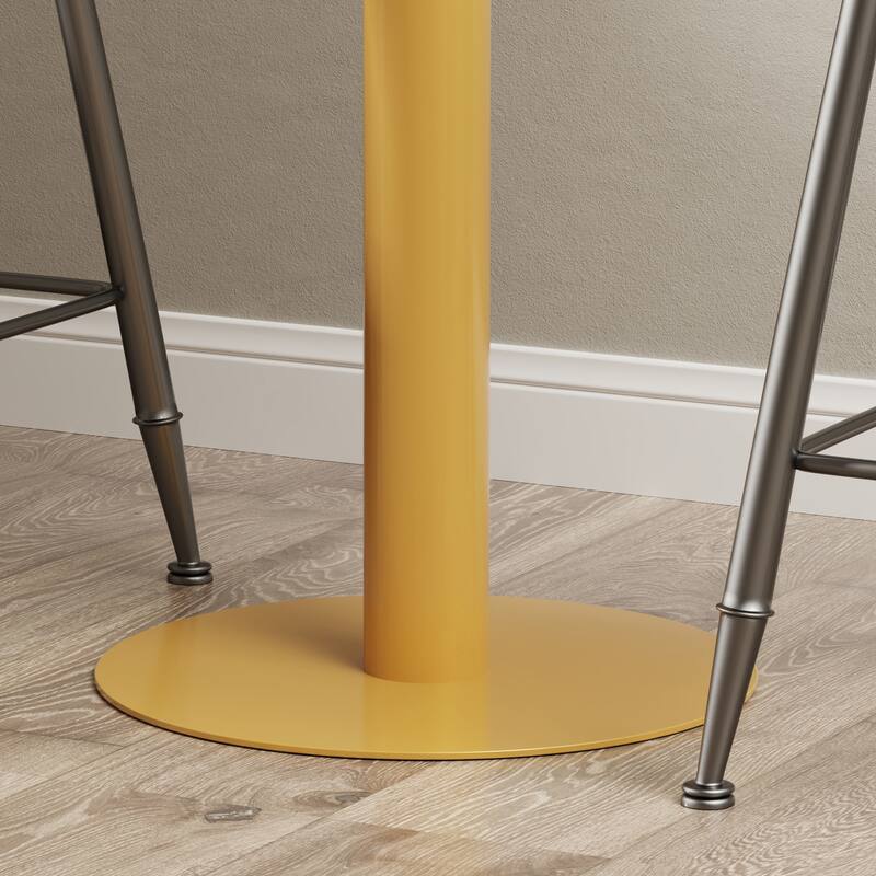 Round White Slate Top Heavy Duty Dining Bar Table