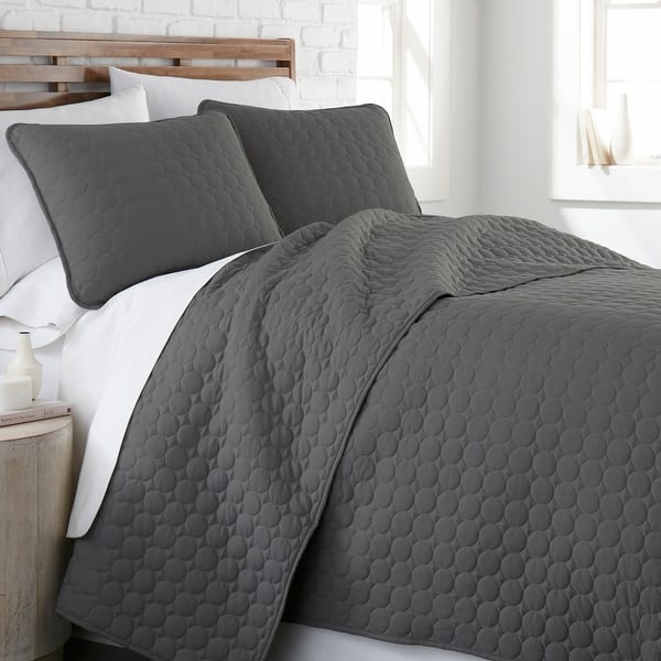 slide 2 of 5, Vilano Ultra-Soft Lightweight 3-piece Quilt and Sham Set Slate - Full - Queen