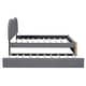 preview thumbnail 11 of 41, Upholstered Platform Bed with Twin Size Trundle Curved Wingback Bed