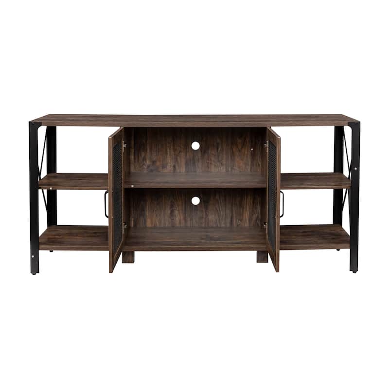 Espresso Farmhouse Style 70.87" TV Stand with Open Storage Design for TVs Up to 70"