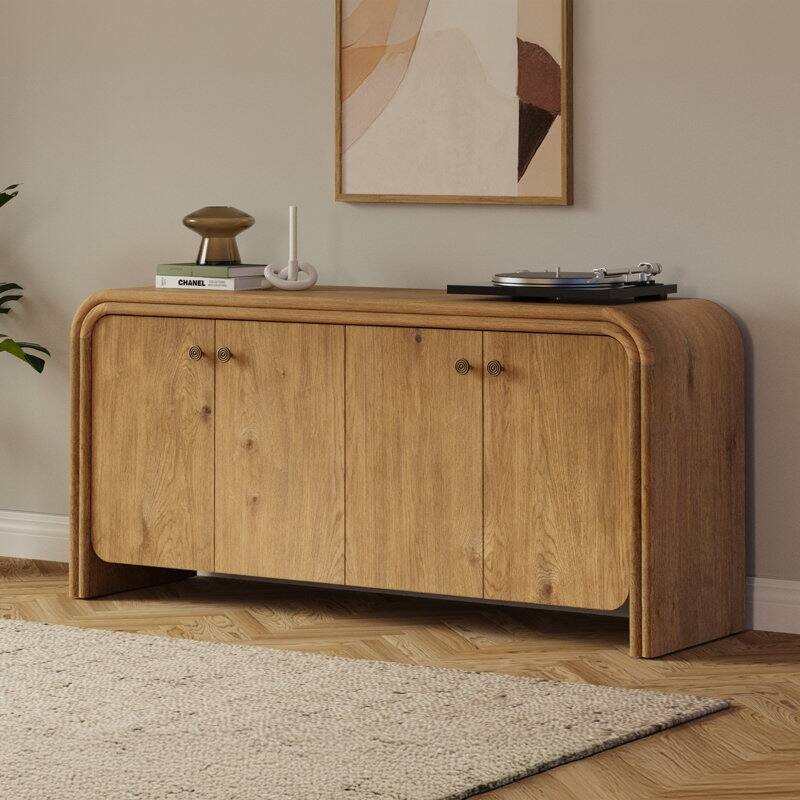 Studio London Clara Sideboard Mid-Century Modern Oak Sideboard Weathered Oak - Weathered Oak