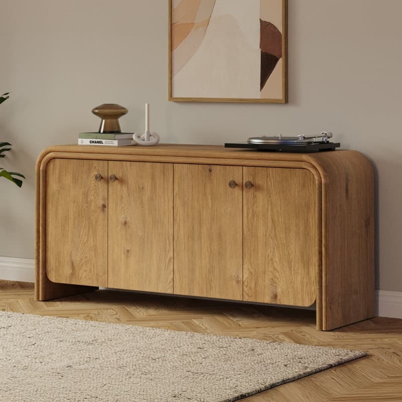 Studio London Clara Sideboard Mid-Century Modern Oak Sideboard Weathered Oak