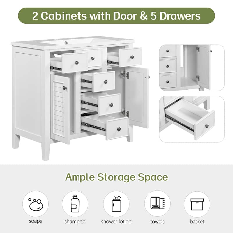 Modern Bathroom Vanity without Sink, Cabinet Base Only