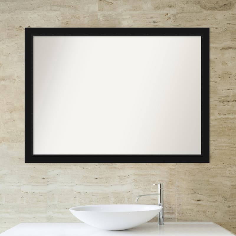 Non-Beveled Bathroom Wall Mirror - Avon Black Frame