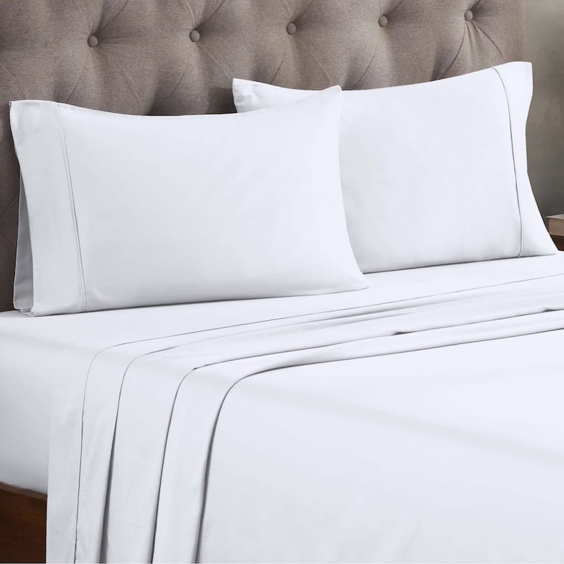 Superior Egyptian Cotton 300 Thread Count Solid Deep Pocket Sheet Set - Twin - White