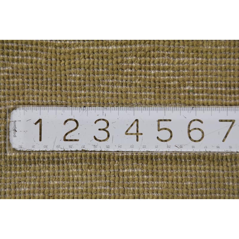 Hand Knotted Oriental 100% Wool Carpet Modern Solid Green Gabbeh Runner Rug - 9' 4'' X 3' 2''