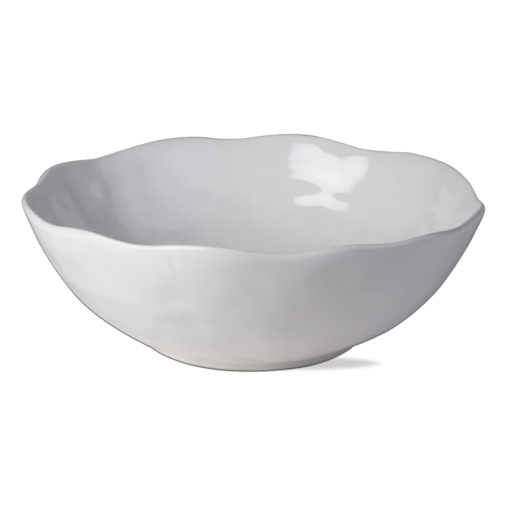 Formoso White Stoneware Round Tall Bowl Dinnerware Serving Dish Bowl, 12.0 inch, 128 oz