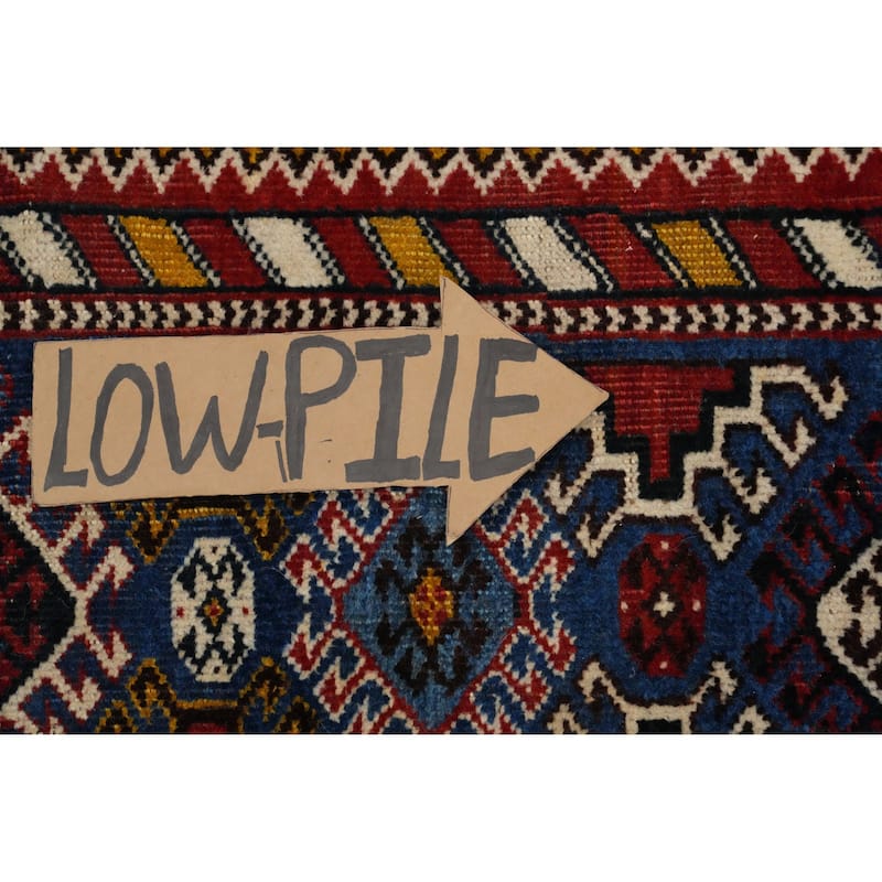 Hand Knotted Oriental 100% Wool Carpet Traditional Tribal Navy Blue & Blues Yalameh Area Rug - 10' 8'' X 7' 6''