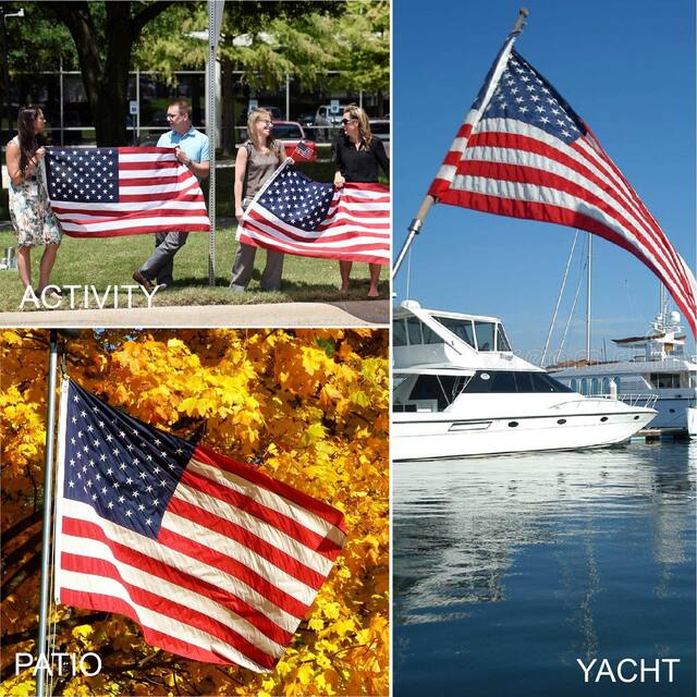 American Flag 4x6 ft Outdoor Heavy Duty Embroidered Stars USA Flag