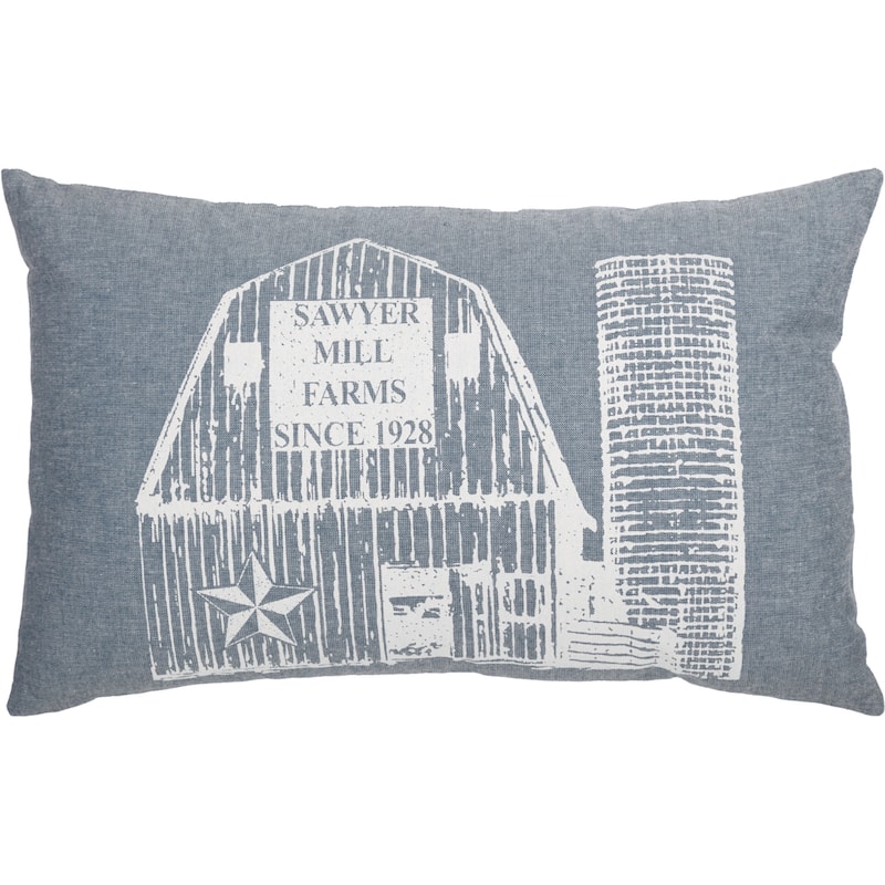 Sawyer Mill Blue Barn Pillow 14x22