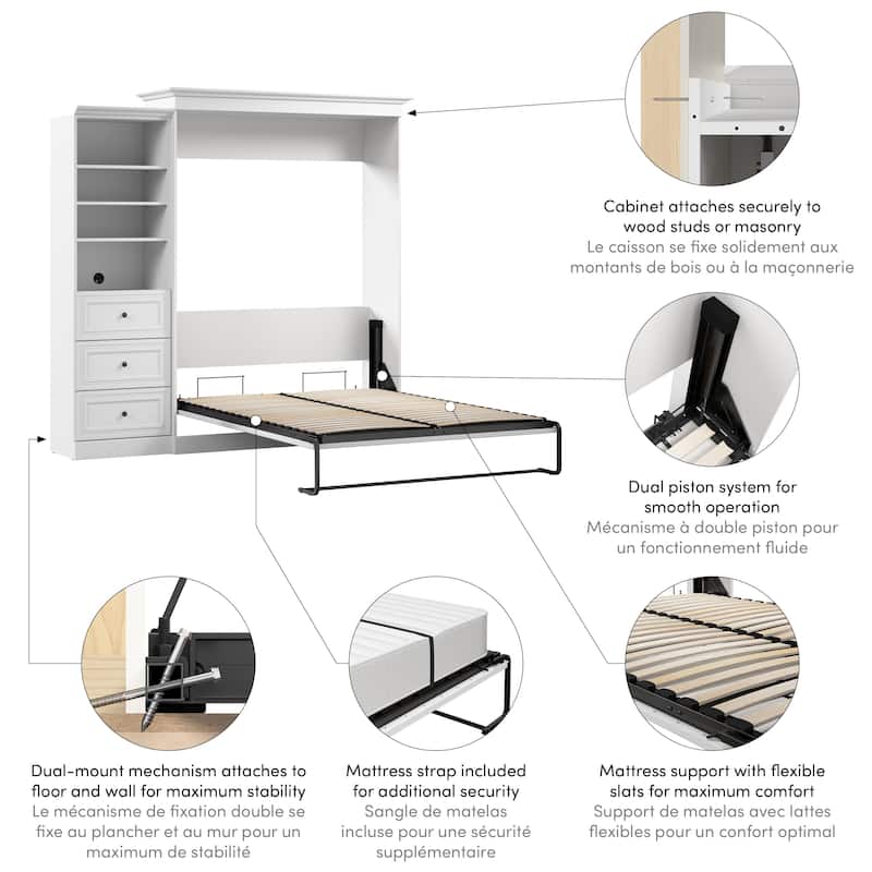 Versatile Queen Murphy Bed and Closet Organizer (92W) by Bestar