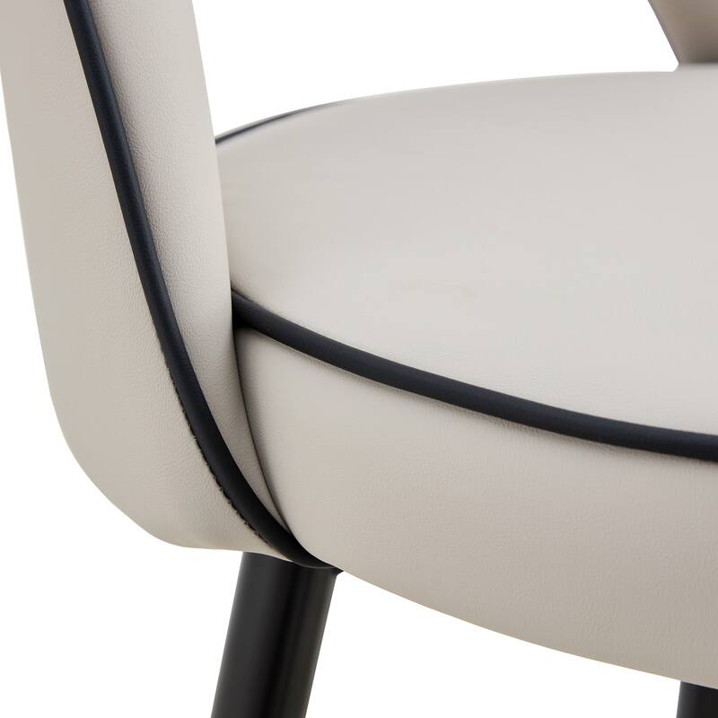 Roomfitters Swivel PU Bar Chairs with Upholstered Seat and Black Metal Legs, Modern Adjustable Set of 2 for Kitchen