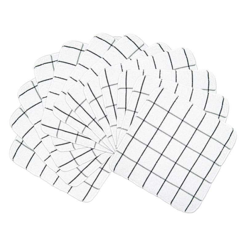 Cooks Cotton Windowpane Dishcloths - 12 Pack - 12x12
