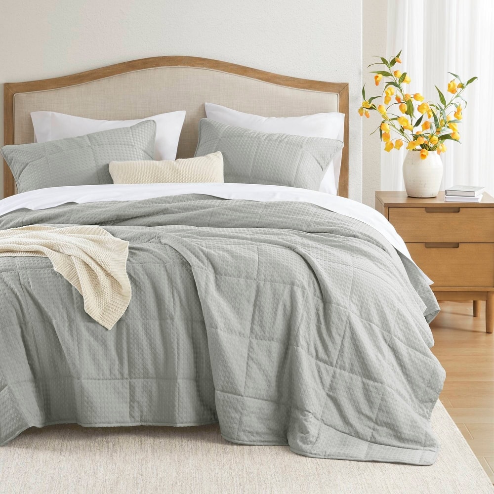 Chelsea Square Mina Waffle Weave Textured Quilt Set