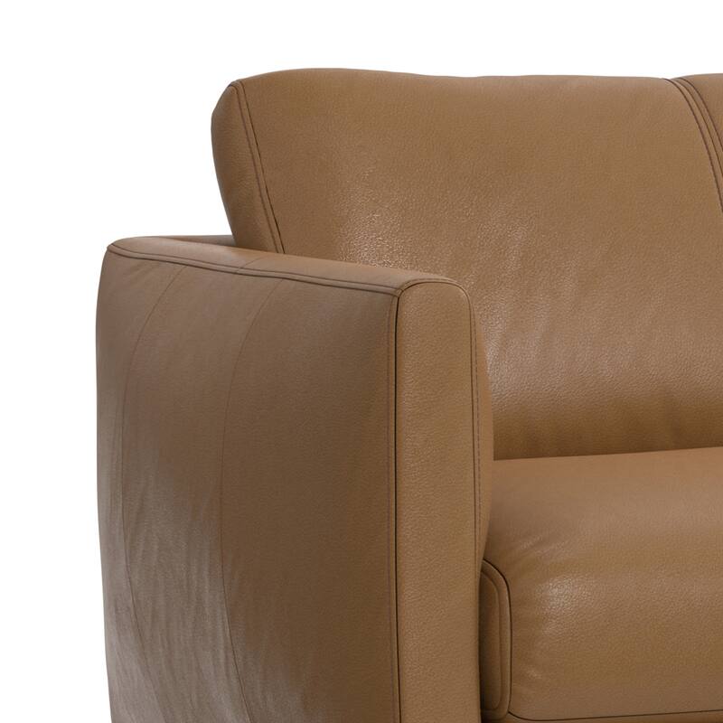 WYNDENHALL Danbury Modern Mid-Century 81" Wide Sofa in Genuine Leather