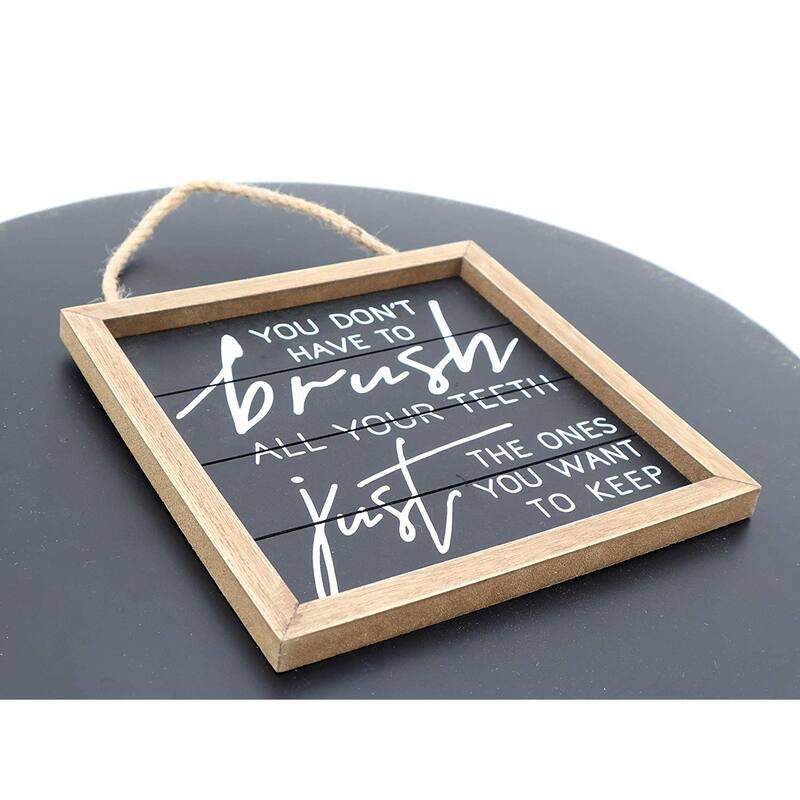 Funny Brush Teeth Bathroom Wall Hanging Sign Decor
