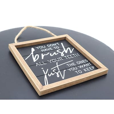 Funny Brush Teeth Bathroom Wall Hanging Sign Decor