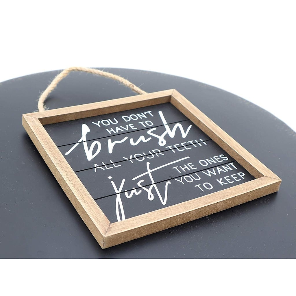 Funny Brush Teeth Bathroom Wall Hanging Sign Decor