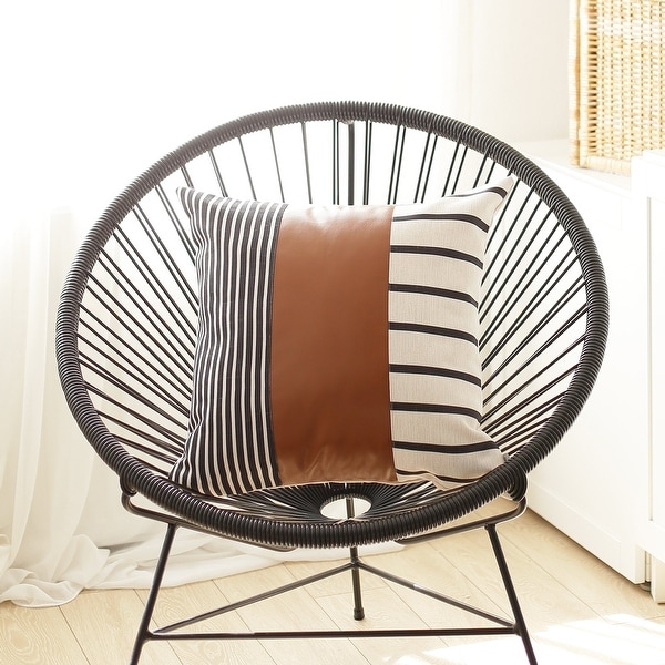 Faux Leather Printed Square Throw Pillow Cover. Opens flyout.