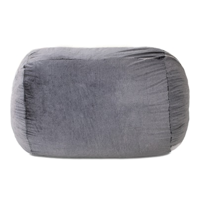 Plush Faux Fur Bean Bag Loveseat - 64" - Wolf Gray