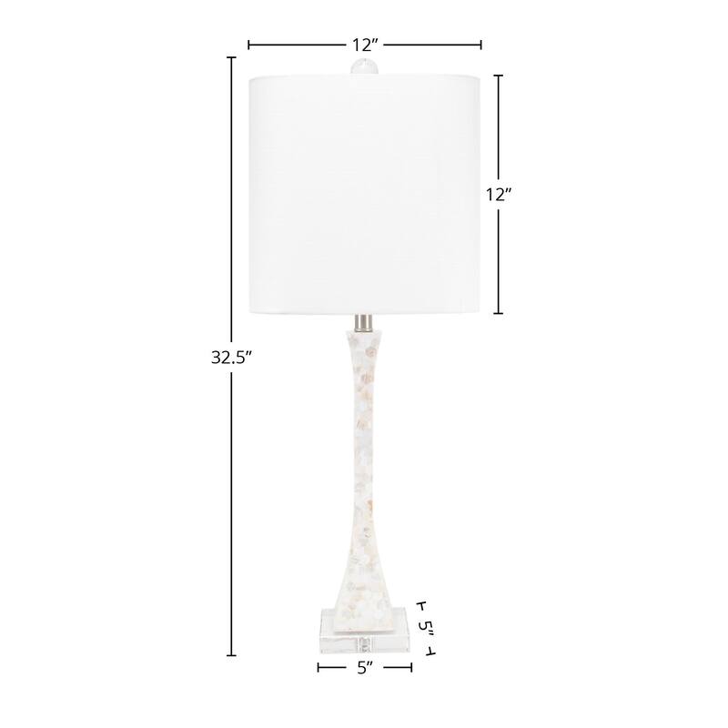 Catalina Table Lamp with Mother of Pearl and Acrylic Shade