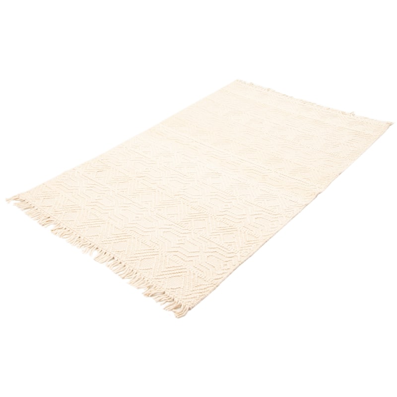ECARPETGALLERY Braid weave Sienna Beige Wool Rug - 4'9 x 8'2
